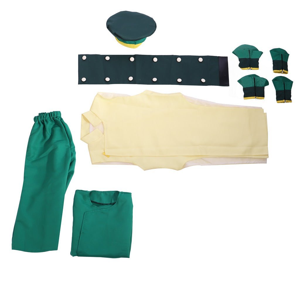 Toph Beifong Cosplay Costume - Avatar The Last Airbender Green Men's Outfit with Hat-Astricos