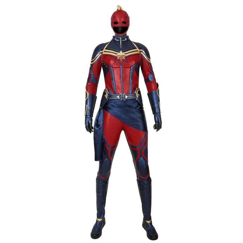 Avengers 4 Endgame Captain Marvel Jumpsuit Cosplay Costume + Shoes - Astricos