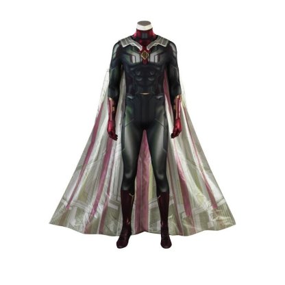 Avengers Vision Cosplay Costume 3D Printed Jumpsuit with Cloak - Astricos
