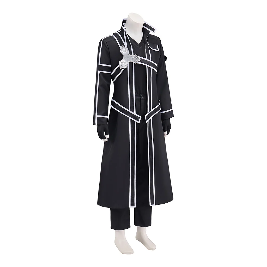 Sword Art Online Kirito Cosplay Costume, Black Swordsman Custom Halloween Outfit