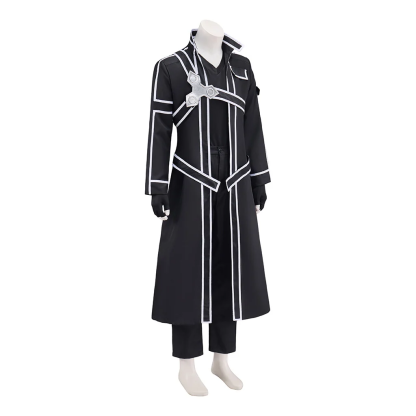 Sword Art Online Kirito Cosplay Costume, Black Swordsman Custom Halloween Outfit