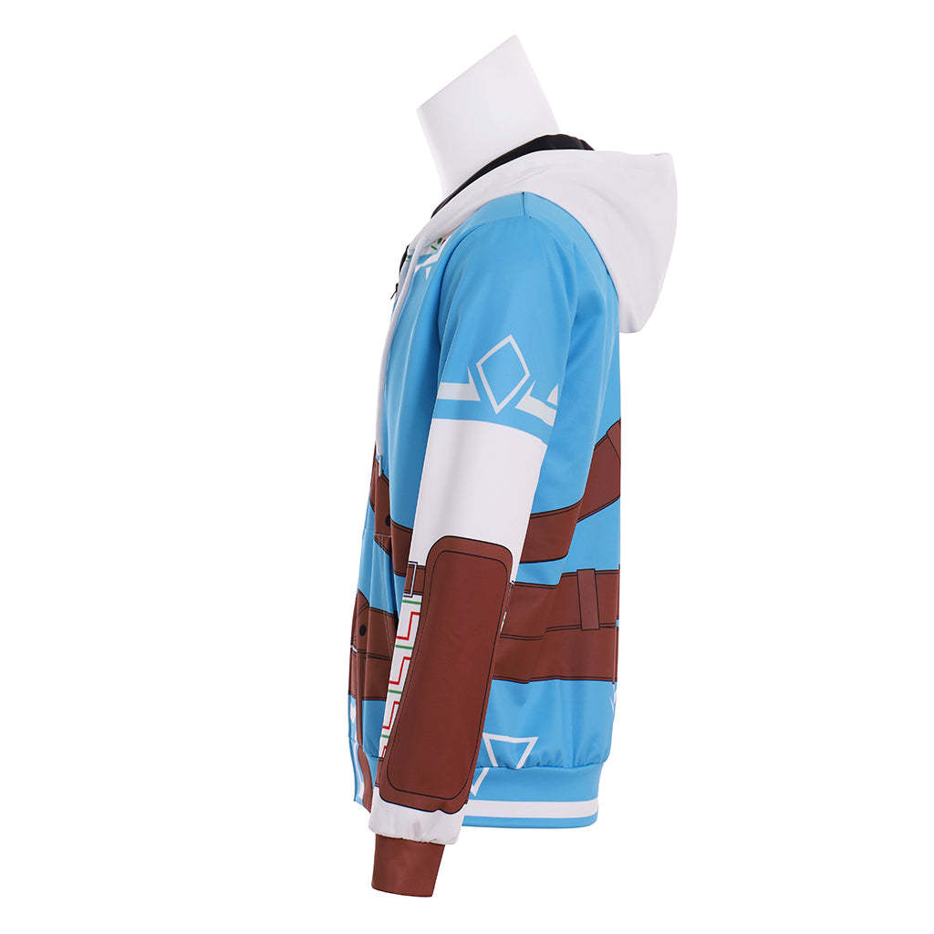 Legend of Zelda Link Hoodie - Zipper-Up Sweatshirt for Cosplay & Gaming Fans-Astricos