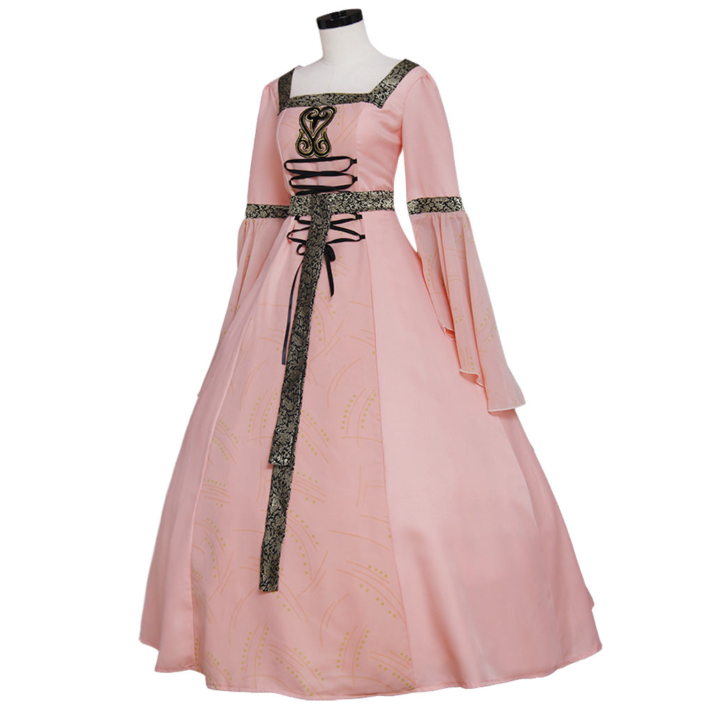 Pink Medieval Renaissance Tudor Wedding Ball Gown Dress - Royal Cosplay Costume-Astricos