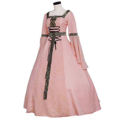 Pink Medieval Renaissance Tudor Wedding Ball Gown Dress - Royal Cosplay Costume-Astricos