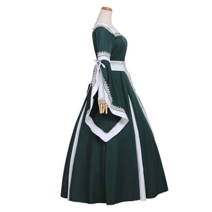 Medieval Palace Princess Green Dress - Renaissance Victorian Cosplay Costume for Women-Astricos