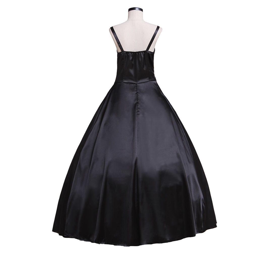 Victorian Rococo Medieval Gown - Gothic Punk Black Velvet Cosplay Costume-Astricos