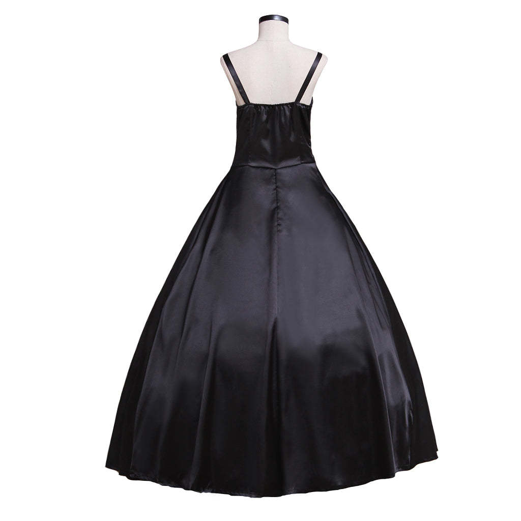 Victorian Rococo Medieval Gown - Gothic Punk Black Velvet Cosplay Costume-Astricos