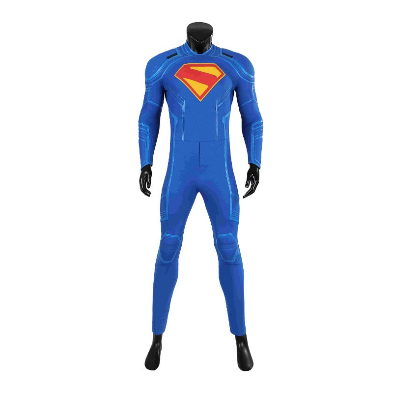 Superhero Legacy Clark Kent Cosplay Costume - Blue Zentai Bodysuit with Red Cape | Astricos-Astricos