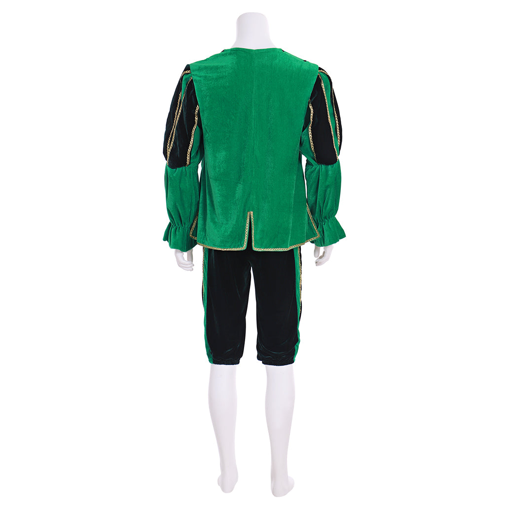 Men's Medieval Tudor Renaissance Costume - Elegant Elizabethan Court Uniform Green Suit-Astricos