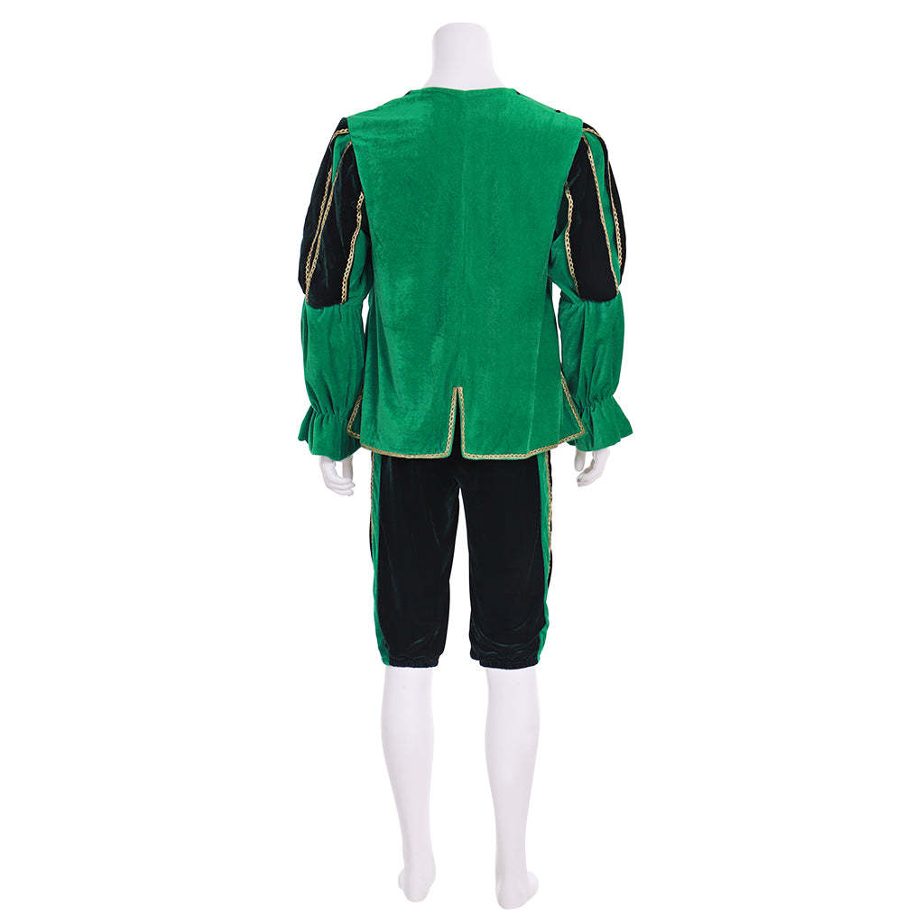 Men's Medieval Tudor Renaissance Costume - Elegant Elizabethan Court Uniform Green Suit-Astricos
