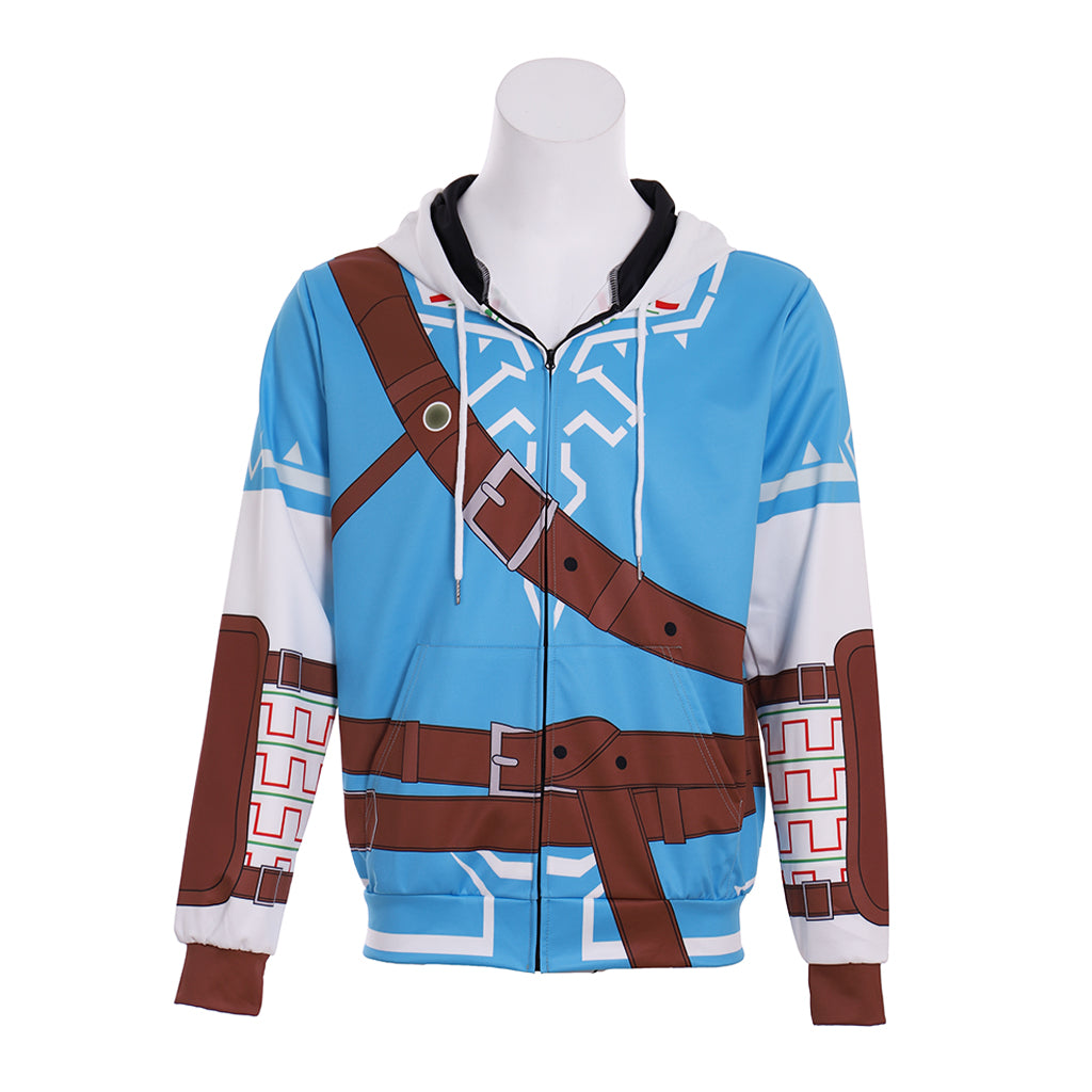 Legend of Zelda Link Hoodie - Zipper-Up Sweatshirt for Cosplay & Gaming Fans-Astricos