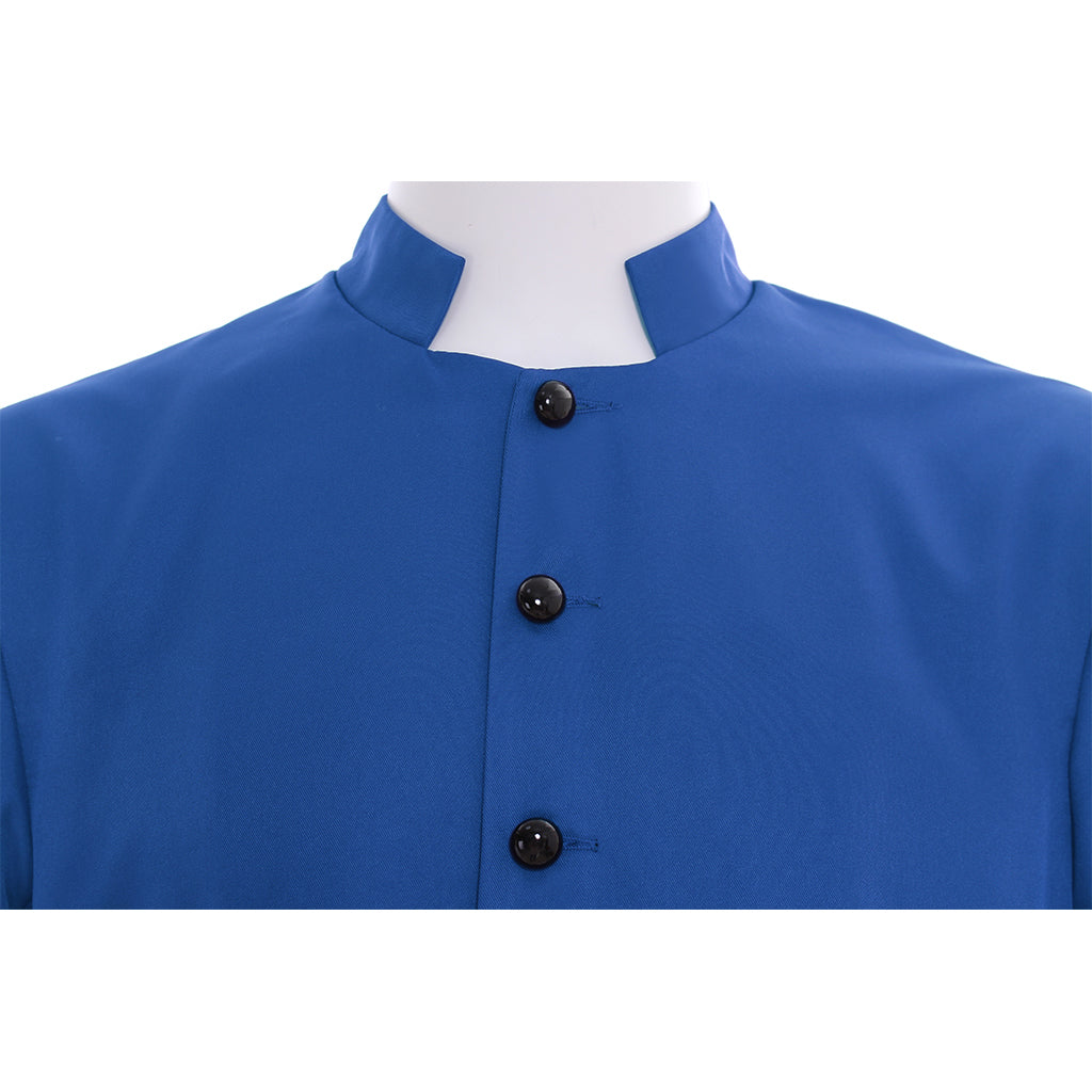 Blue Men's Clergy Robes Cassock - Traditional Church Priest Costume with Standing Collar-Astricos