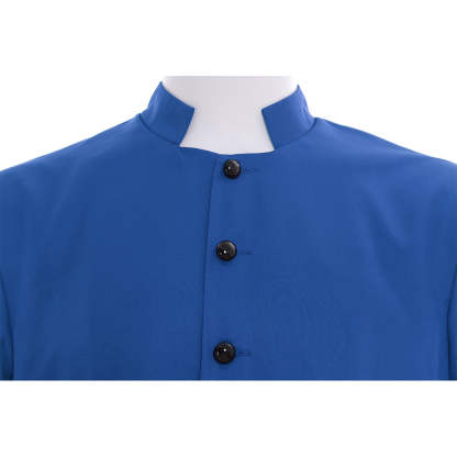 Blue Men's Clergy Robes Cassock - Traditional Church Priest Costume with Standing Collar-Astricos