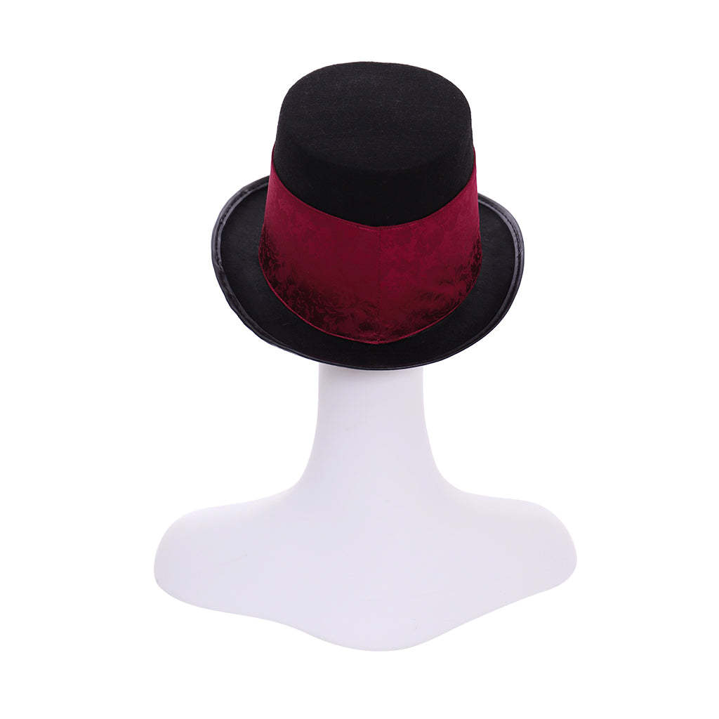RED Steampunk Burning Man Women Top Hat - Unique Cosplay Costume Accessory-Astricos