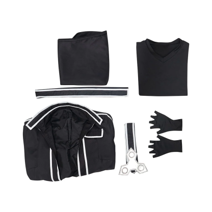 Sword Art Online Kirito Cosplay Costume, Black Swordsman Custom Halloween Outfit