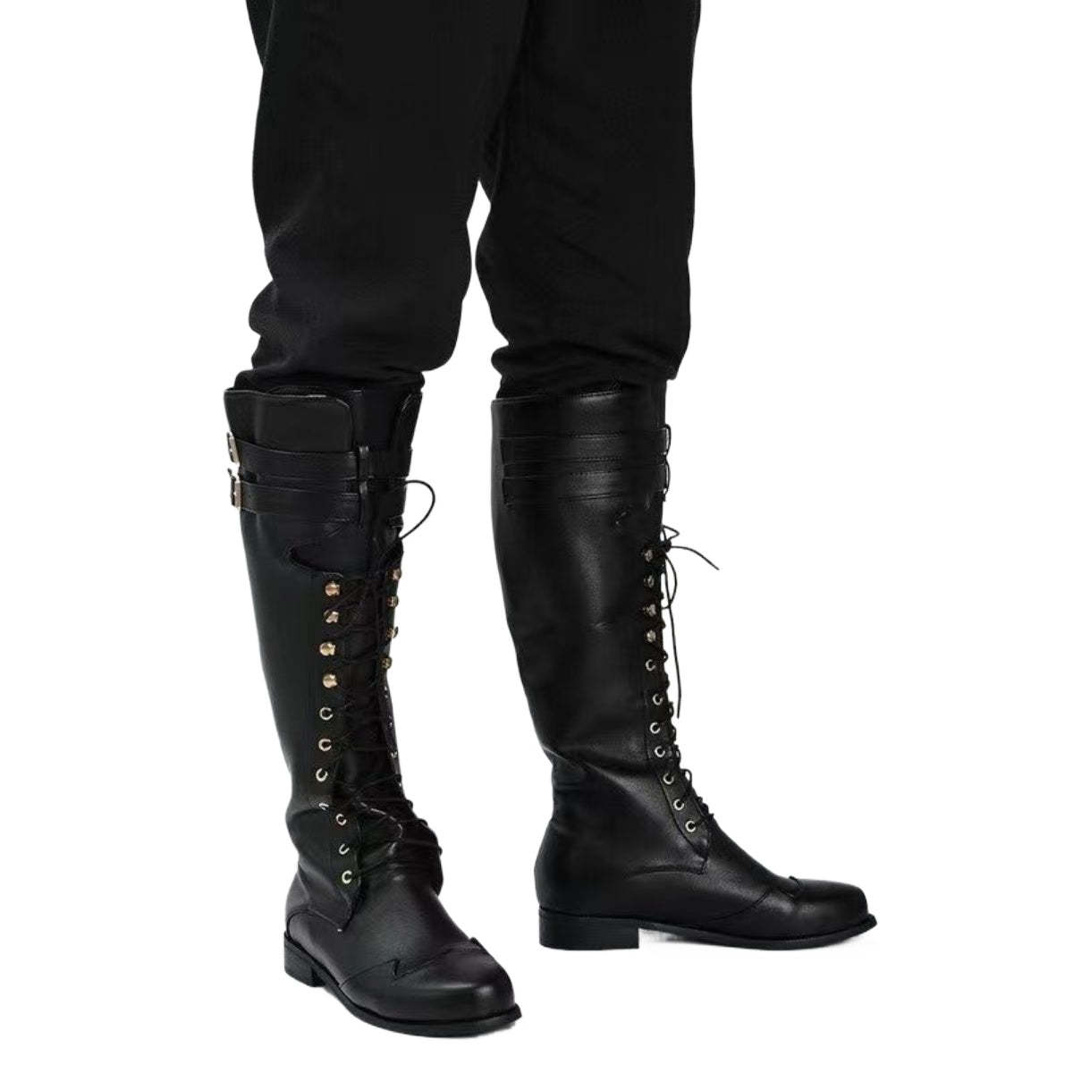 Medieval Steampunk Cosplay Boots - PU Leather Pirate Larp Shoes for Men & Women | Astricos-Astricos