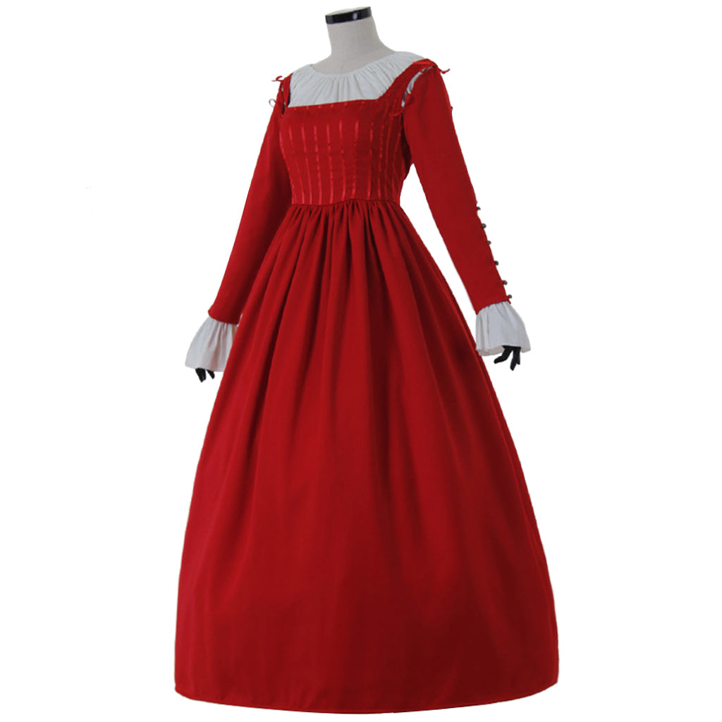 Women's Red Medieval Renaissance Victorian Princess Costume for Evening Balls & Theme Parties-Astricos
