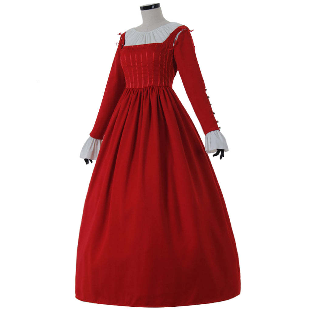 Women's Red Medieval Renaissance Victorian Princess Costume for Evening Balls & Theme Parties-Astricos