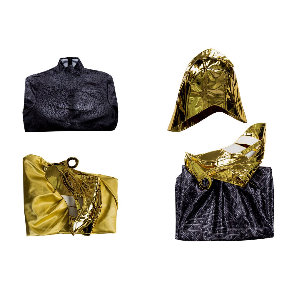 Black Adam Bodysuit Robe Mask Cosplay Costume Full Set Men Halloween Performance - Astricos