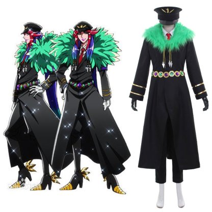 Black and White Moritatsu Three-Leaf Pheasant Cosplay Costume - Nanbaka Inspired-Astricos