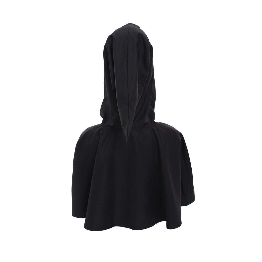 Black Hooded Cape Cloak - Unisex Wicca Pagan Robe for Cosplay & Medieval Costumes-Astricos
