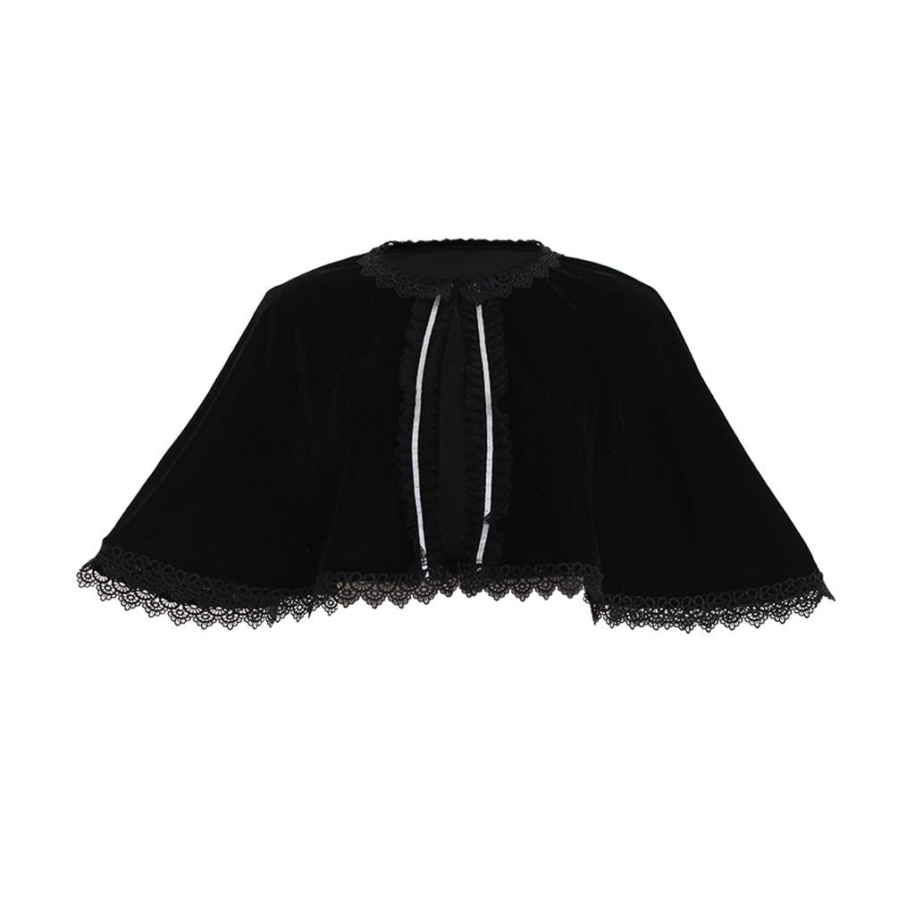 Elegant Black Velvet Cape - Medieval Victorian Wicca Robe for Women | Halloween & LARP Costume-Astricos