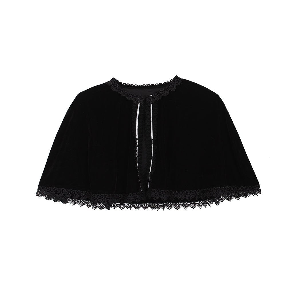 Elegant Black Velvet Cape - Medieval Victorian Wicca Robe for Women | Halloween & LARP Costume-Astricos