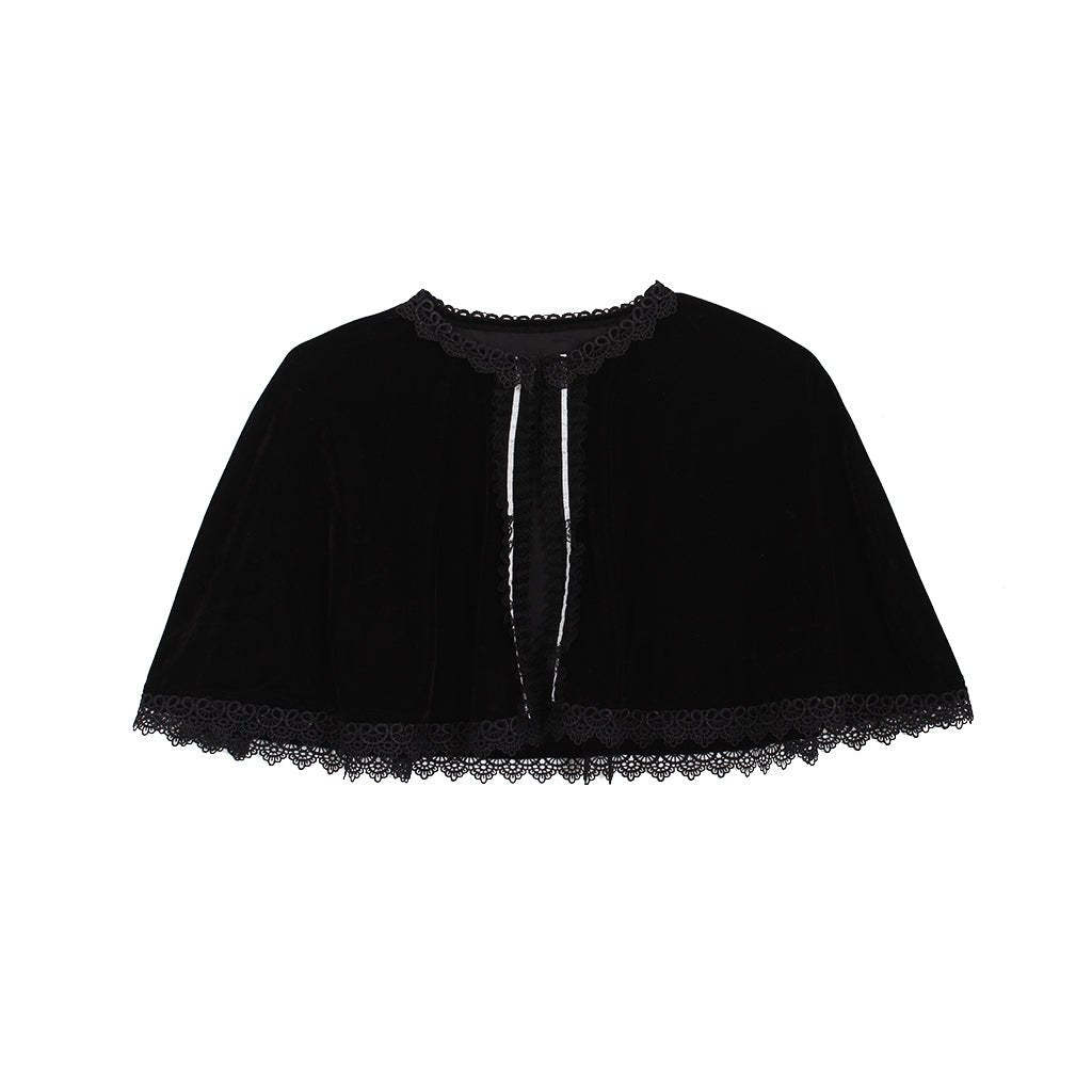 Elegant Black Velvet Cape - Medieval Victorian Wicca Robe for Women | Halloween & LARP Costume-Astricos