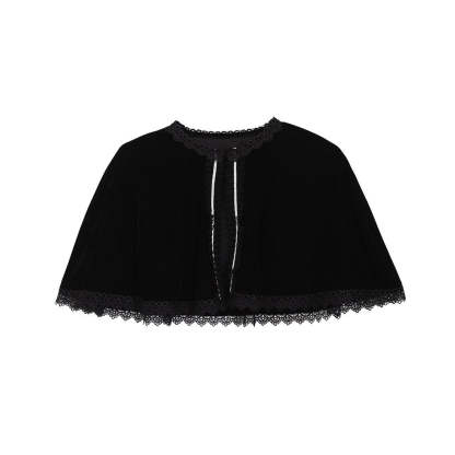 Elegant Black Velvet Cape - Medieval Victorian Wicca Robe for Women | Halloween & LARP Costume-Astricos