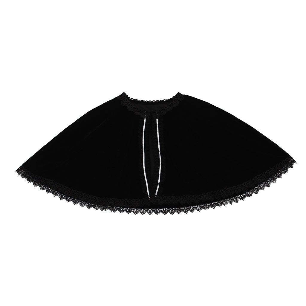 Elegant Black Velvet Cape - Medieval Victorian Wicca Robe for Women | Halloween & LARP Costume-Astricos