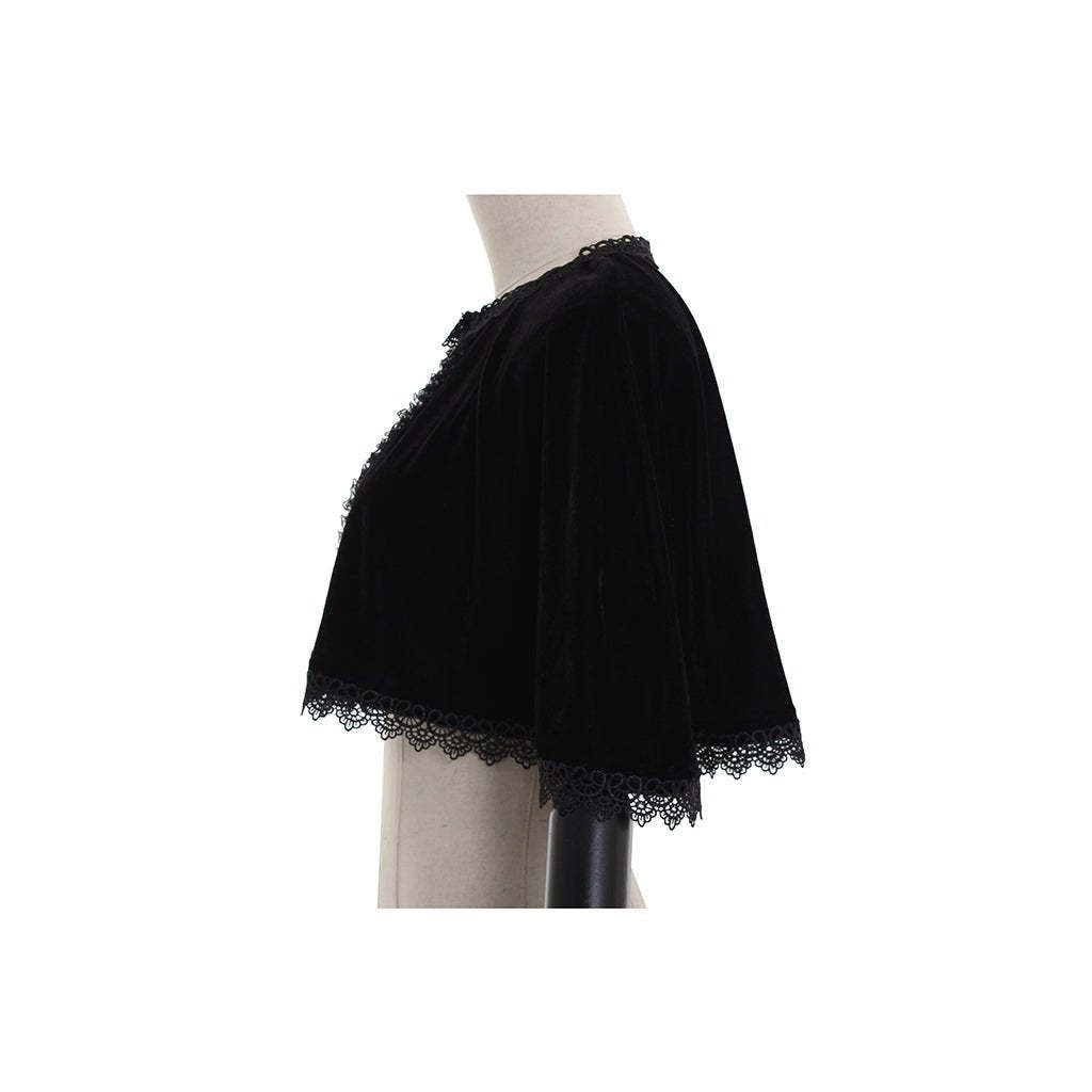 Elegant Black Velvet Cape - Medieval Victorian Wicca Robe for Women | Halloween & LARP Costume-Astricos