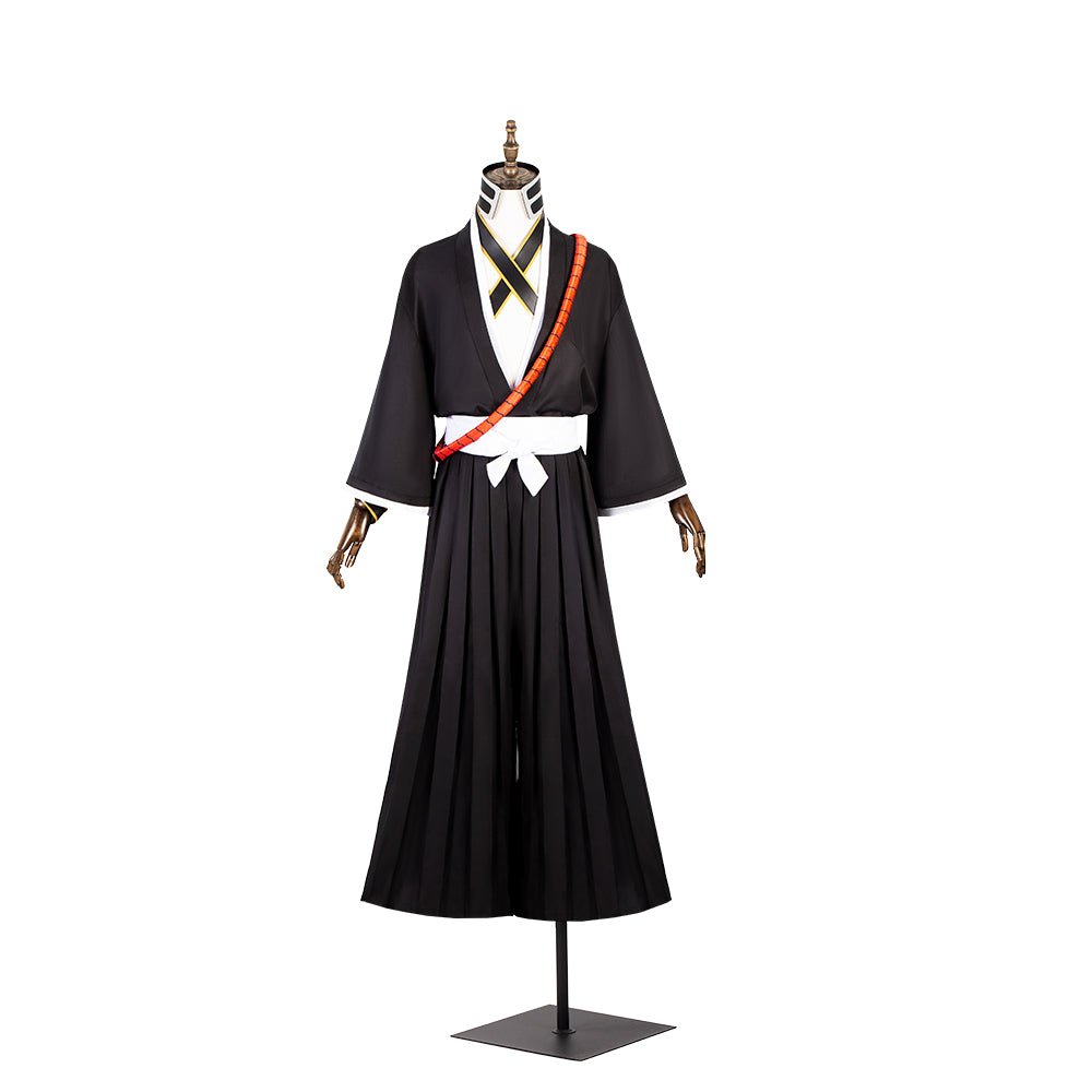 Bleach Kurosaki Ichigo Cosplay Costume with Wig, Black Top, Pants, Outfit for Halloween - Astricos