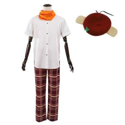 Blue Lock Anime Bachira Cosplay Costume Wig & Outfit - Complete Set with Shirt, Pants, Scarf, Hat, Rose Net Sythe-Astricos