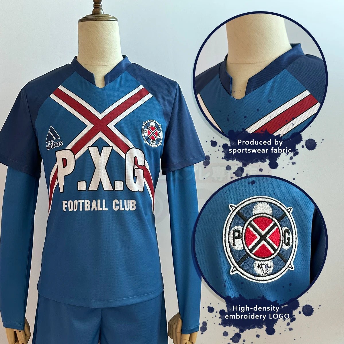 Blue Lock Anime Rin Itoshi & Shidou Ryusei Charles Karasu Cosplay Costume P.X.G Jersey with Wig & Embroidery-Astricos
