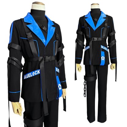 Blue Lock Anime Chigiri Cosplay Costume - Wig, Style Jacket & Pants Outfit-Astricos