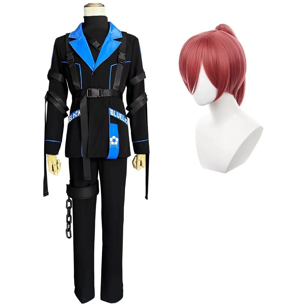 Blue Lock Anime Chigiri Cosplay Costume - Wig, Style Jacket & Pants Outfit-Astricos