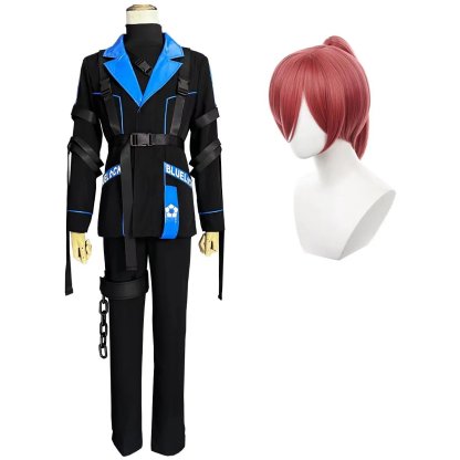 Blue Lock Anime Chigiri Cosplay Costume - Wig, Style Jacket & Pants Outfit-Astricos