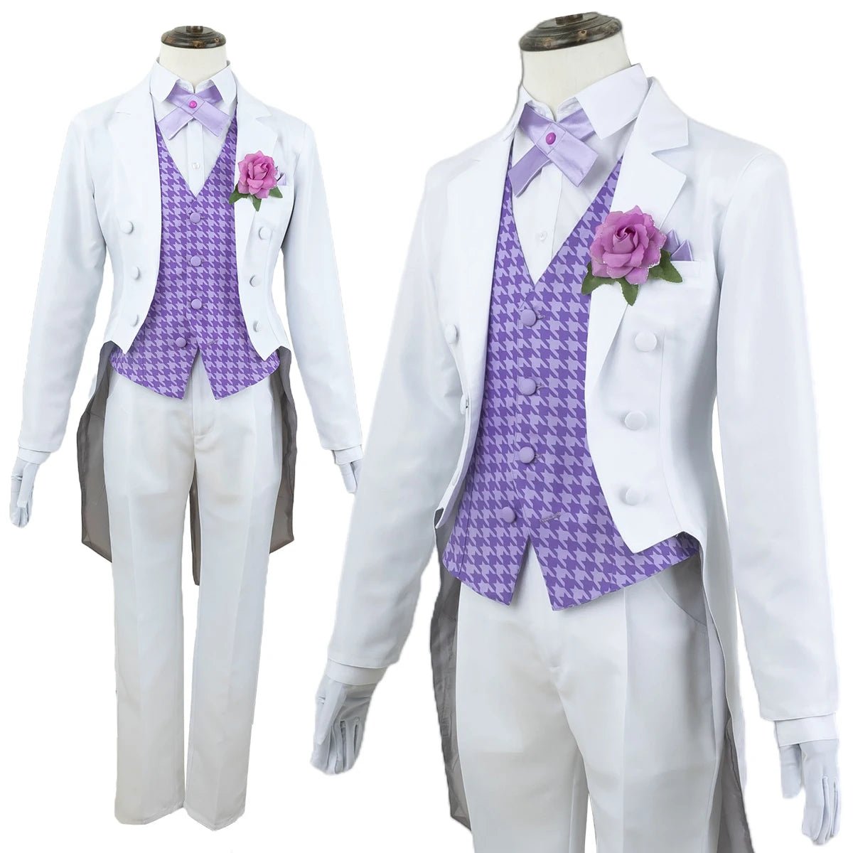 Blue Lock Anime Reo Cosplay Costume Wig & Tuxedo Tailcoat Suit - Rose Net Synthetic-Astricos