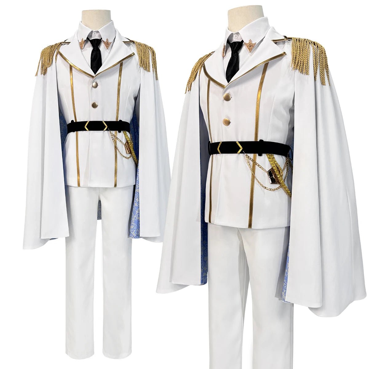 Blue Lock Anime Isagi Cosplay Costume - Angels and Demons Series with Wig, Jacket, Pants, White Cloak, and Rose Net-Astricos