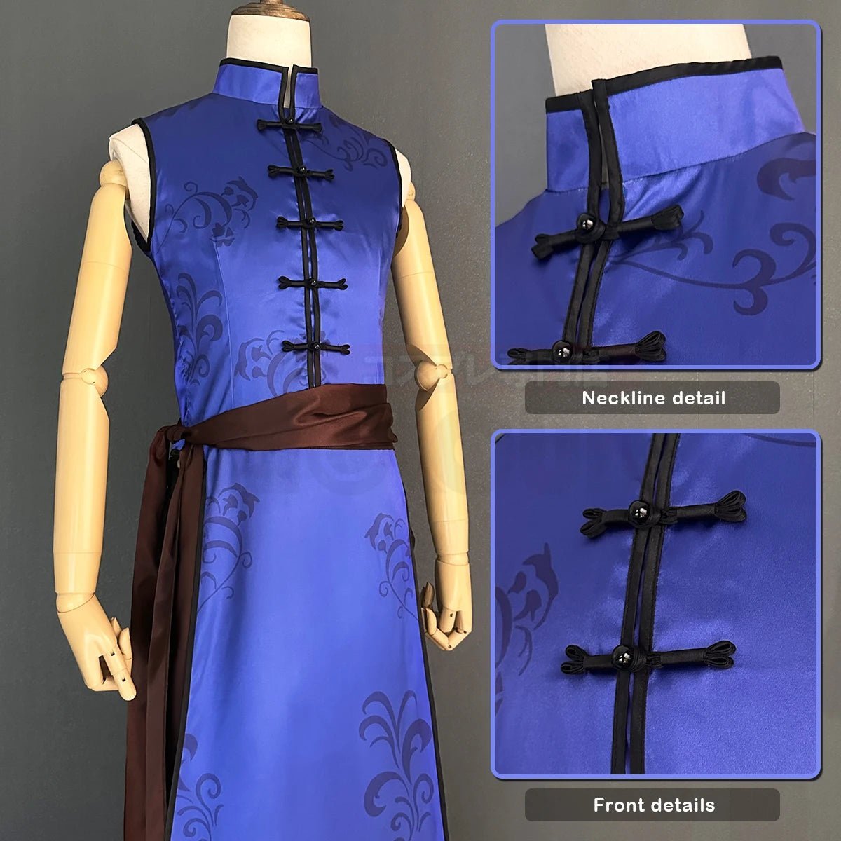 Blue Lock Anime Kaiser Cosplay Costume - Kung Fu Tang Suit with Wig & Rose Net | Astricos-Astricos