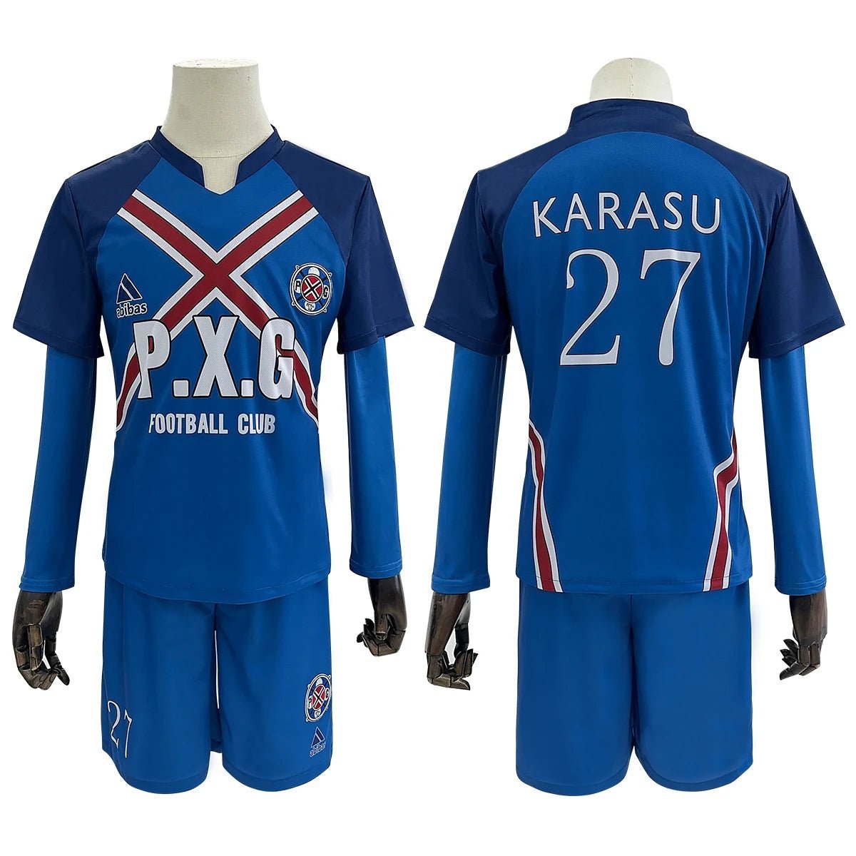 Blue Lock Anime Rin Itoshi & Shidou Ryusei Charles Karasu Cosplay Costume P.X.G Jersey with Wig & Embroidery-Astricos