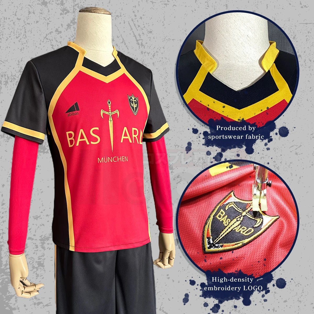 Blue Lock Anime Kunigami Rensuke Cosplay Costume & Wig - Bastard Munchen NO.50-Astricos