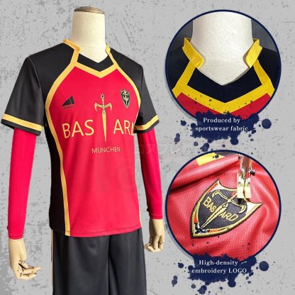 Blue Lock Anime Kunigami Rensuke Cosplay Costume & Wig - Bastard Munchen NO.50-Astricos