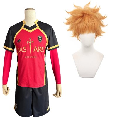 Blue Lock Anime Kunigami Rensuke Cosplay Costume & Wig - Bastard Munchen NO.50-Astricos