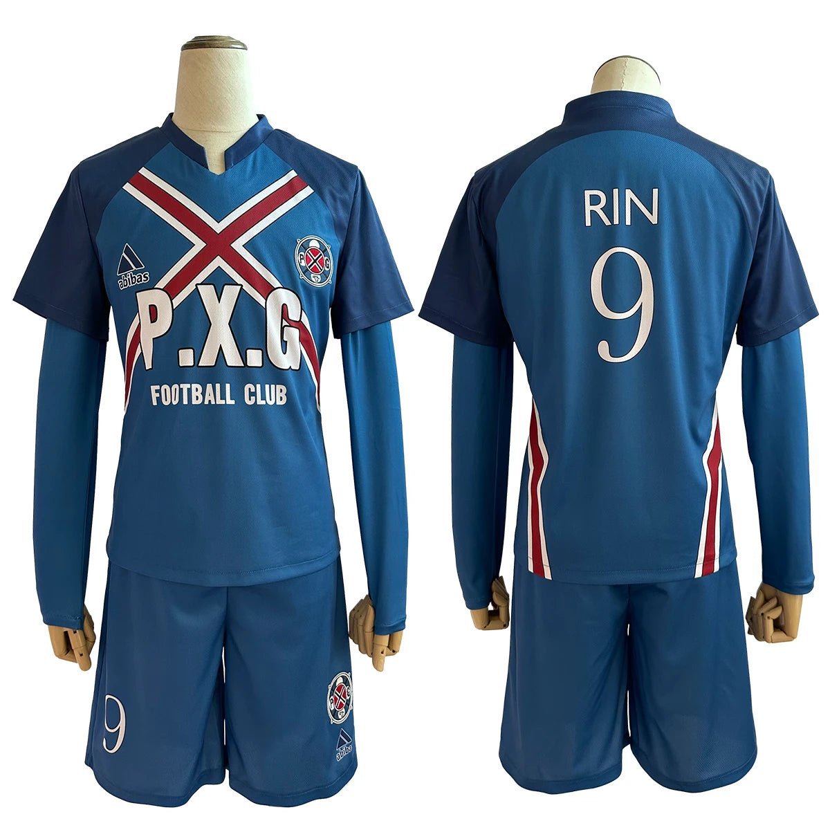 Blue Lock Anime Rin Itoshi & Shidou Ryusei Charles Karasu Cosplay Costume P.X.G Jersey with Wig & Embroidery-Astricos
