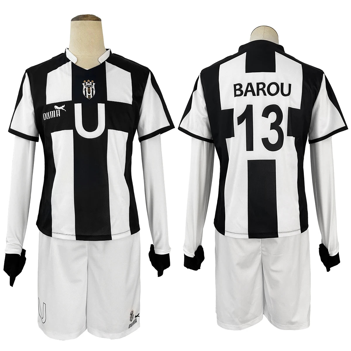 Blue Lock Anime Cosplay Costume - Niko Barou, Aiku Sendou, Snuffy Lorenzo & Aryu Wig Rose Net Football-Astricos