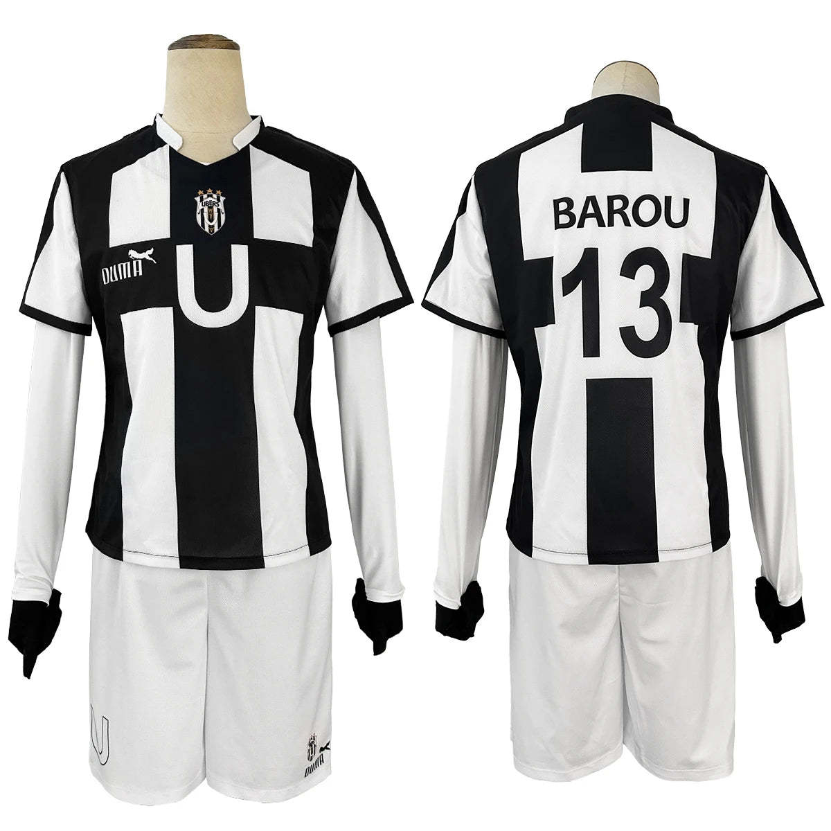 Blue Lock Anime Cosplay Costume - Niko Barou, Aiku Sendou, Snuffy Lorenzo & Aryu Wig Rose Net Football-Astricos
