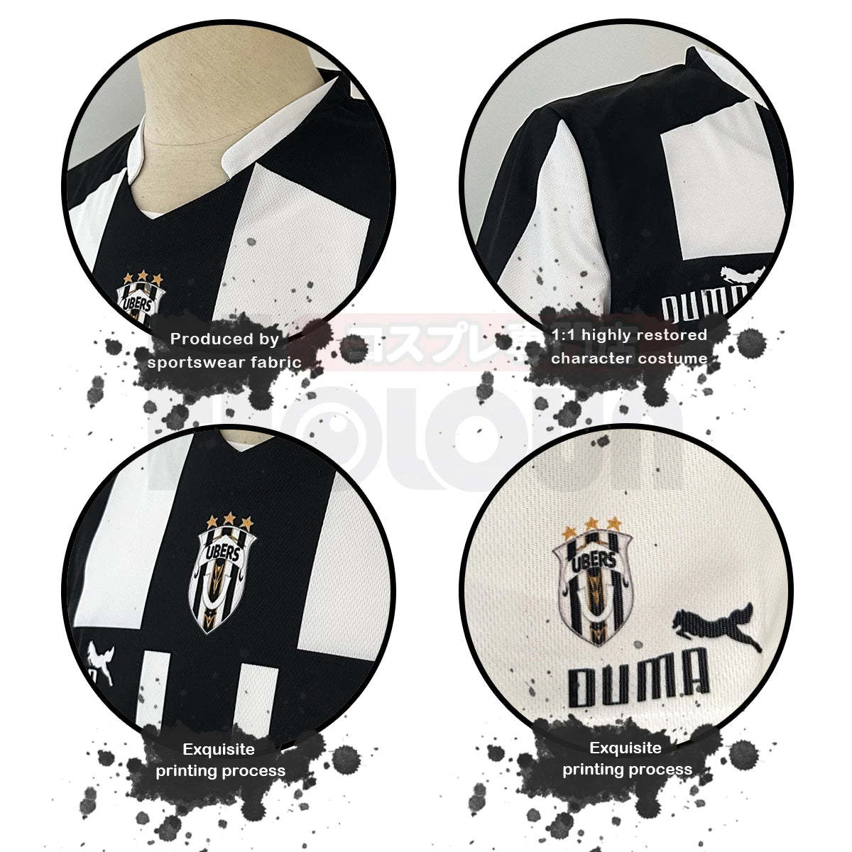 Blue Lock Anime Cosplay Costume - Niko Barou, Aiku Sendou, Snuffy Lorenzo & Aryu Wig Rose Net Football-Astricos