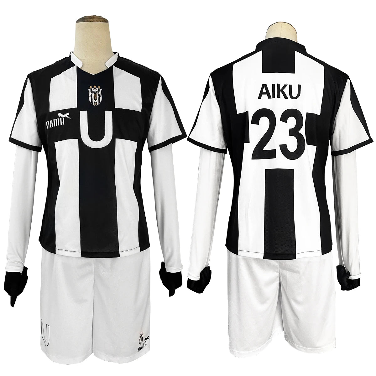 Blue Lock Anime Cosplay Costume - Niko Barou, Aiku Sendou, Snuffy Lorenzo & Aryu Wig Rose Net Football-Astricos