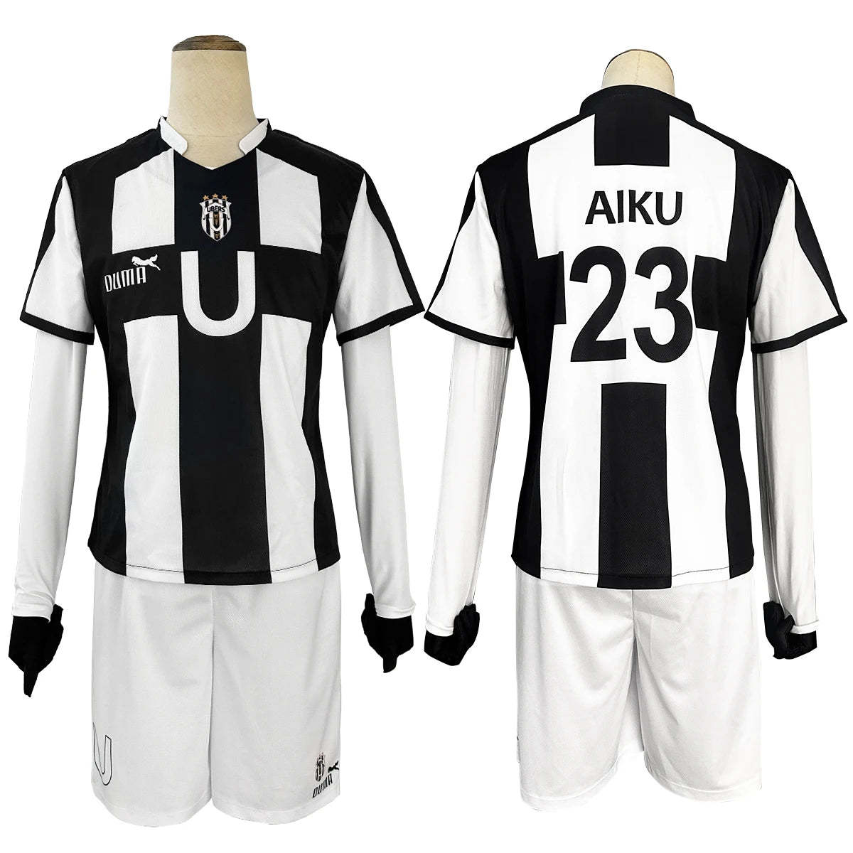 Blue Lock Anime Cosplay Costume - Niko Barou, Aiku Sendou, Snuffy Lorenzo & Aryu Wig Rose Net Football-Astricos